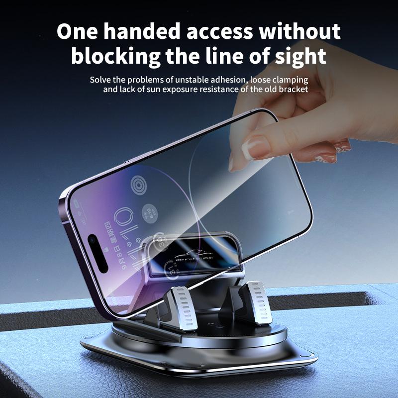 【FathersDayGift】Car phone holder 360 degree rotation, suitablefor car navigation in-car dashboard, horizontaland vertica screen adjustment angle,suctioncup fixed non-slip mobile phone holdersuitable for iPhone and Android